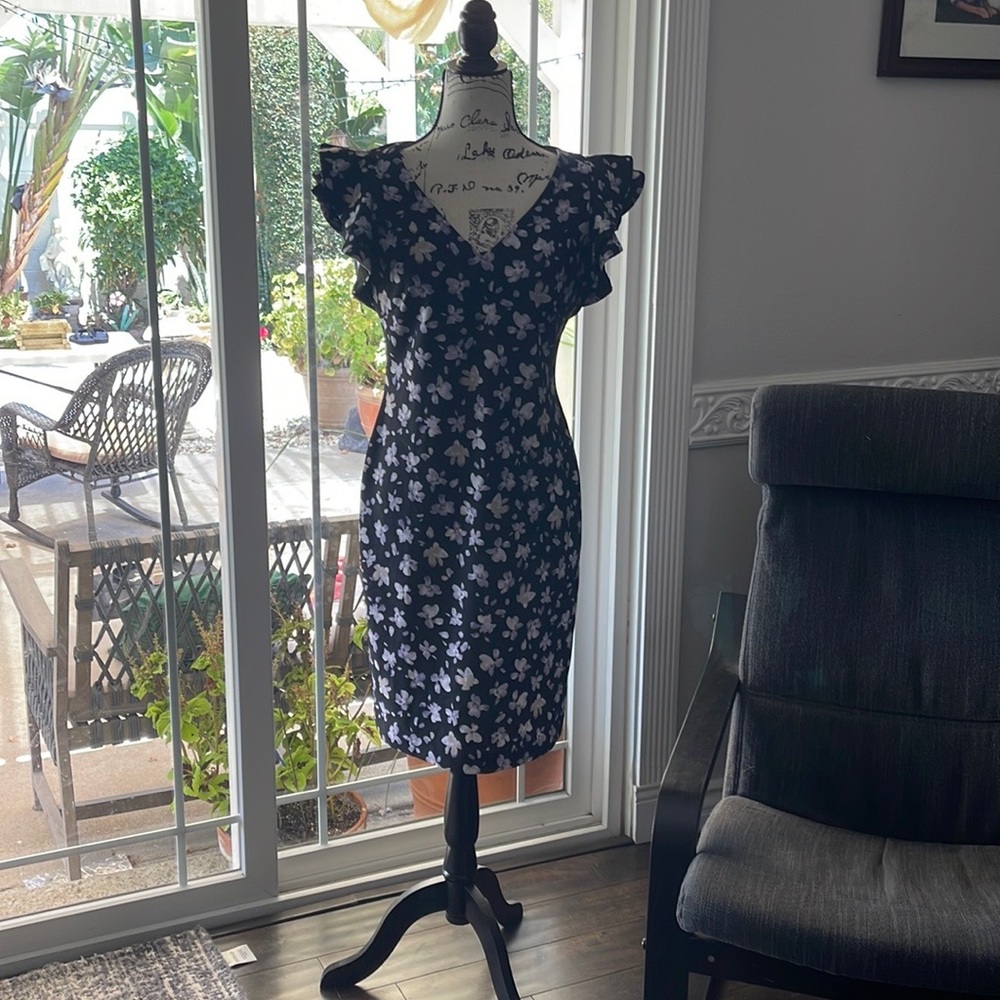 Black floral short sleeved dress- Tommy Hilfiger